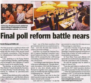 [The Standard] Final poll reform battle nears